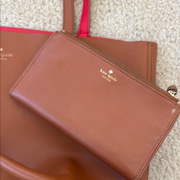 Kate Spade Brown and Red Tote Bag & Wallet - Picture 11 of 16